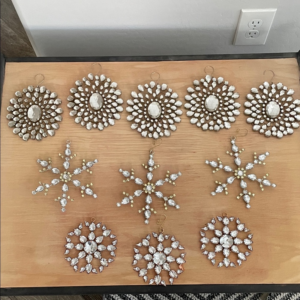 Luxury Rhinestone Holiday Ornaments Lot of 11